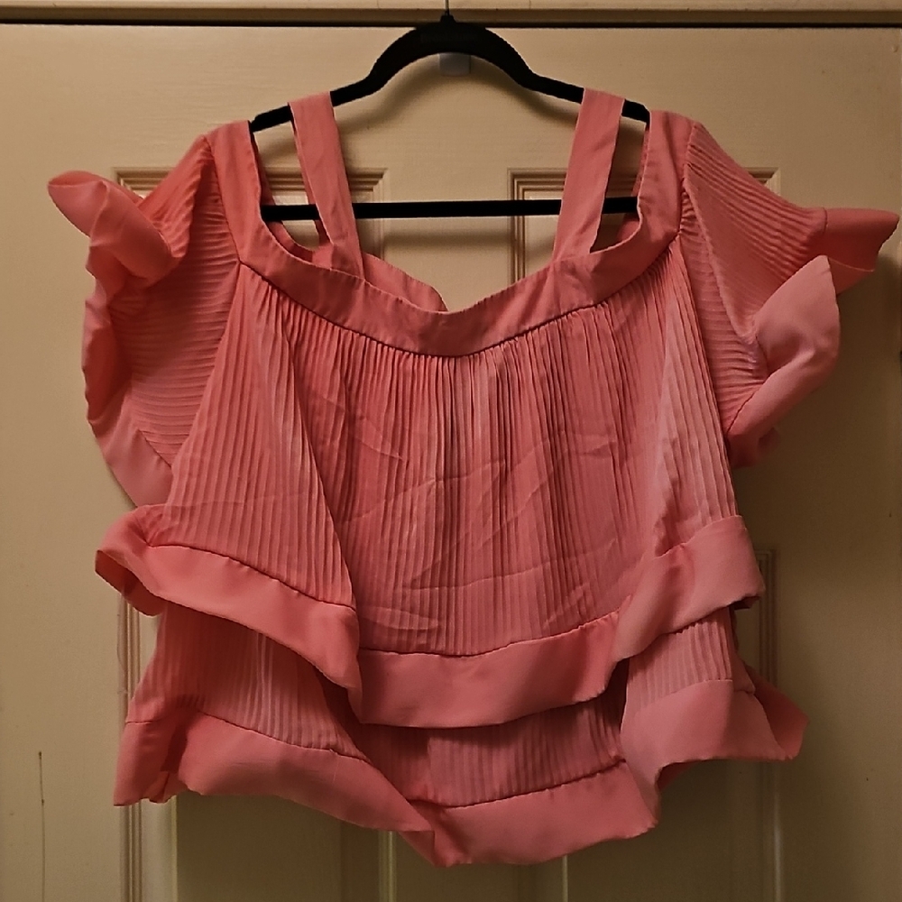 🎉Pick 3 For $10. Chic Pink Layered Women's Blouse